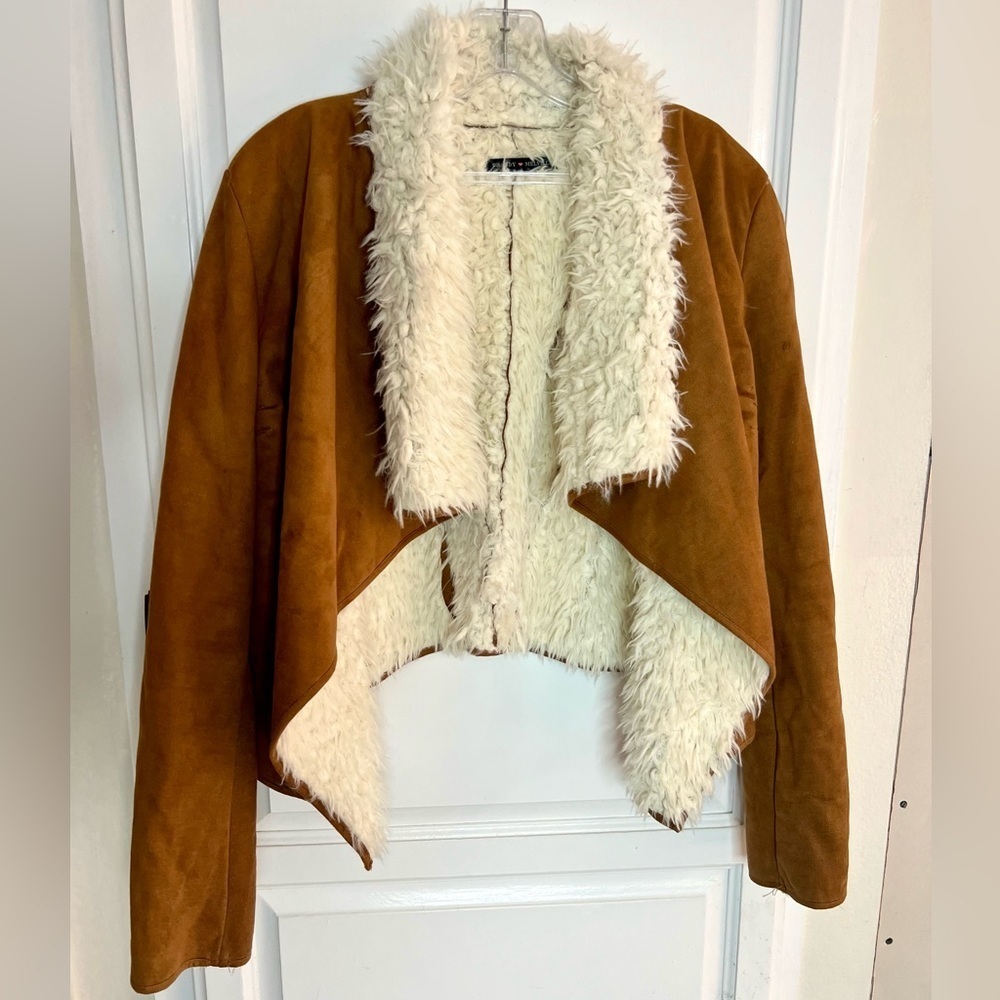 Brandy 🩷 Melville Suede fur lined coat women’s size small like new
